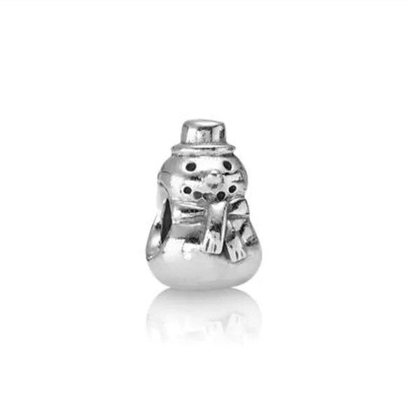 PANDORA 925 Sterling Silver Retired Snowman Bead Charm 790374 Winter Christmas ⛄ - Picture 6 of 6